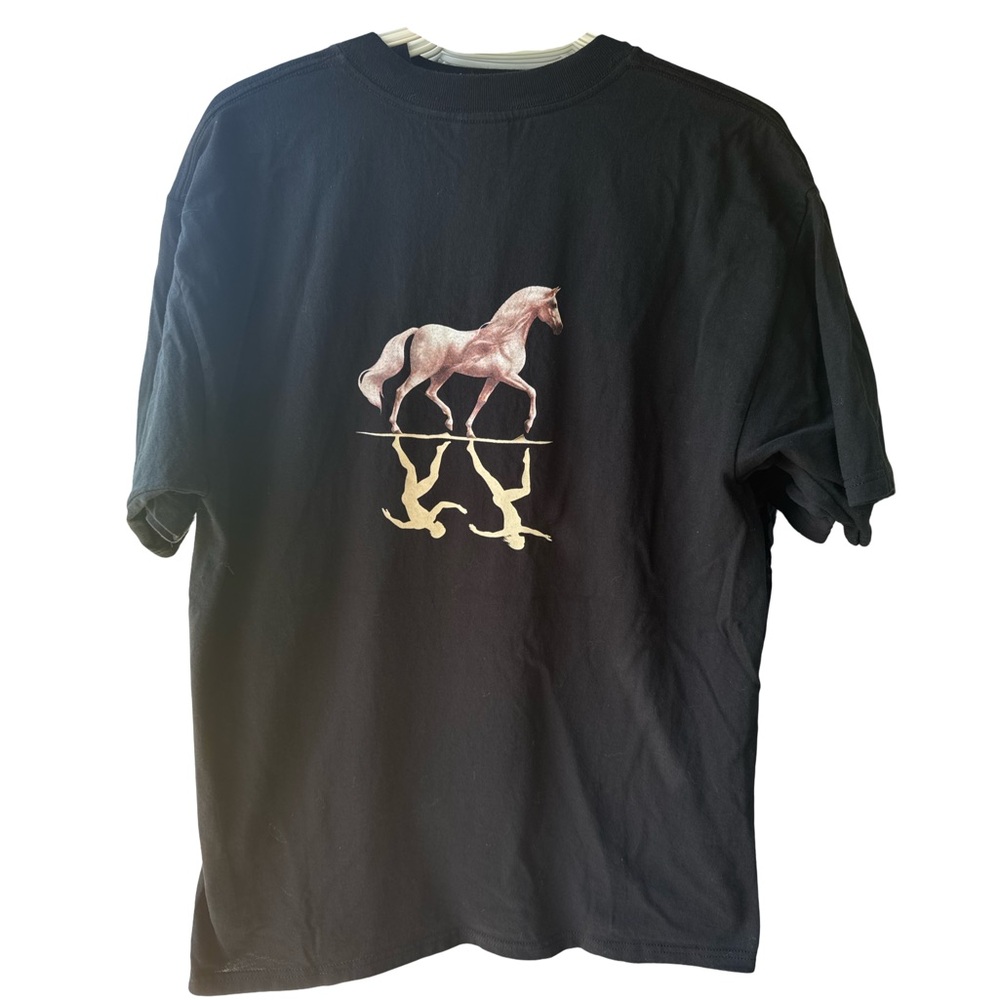 Gildan Cavalia Horses Rare Y2K Vintage T Shirt Black